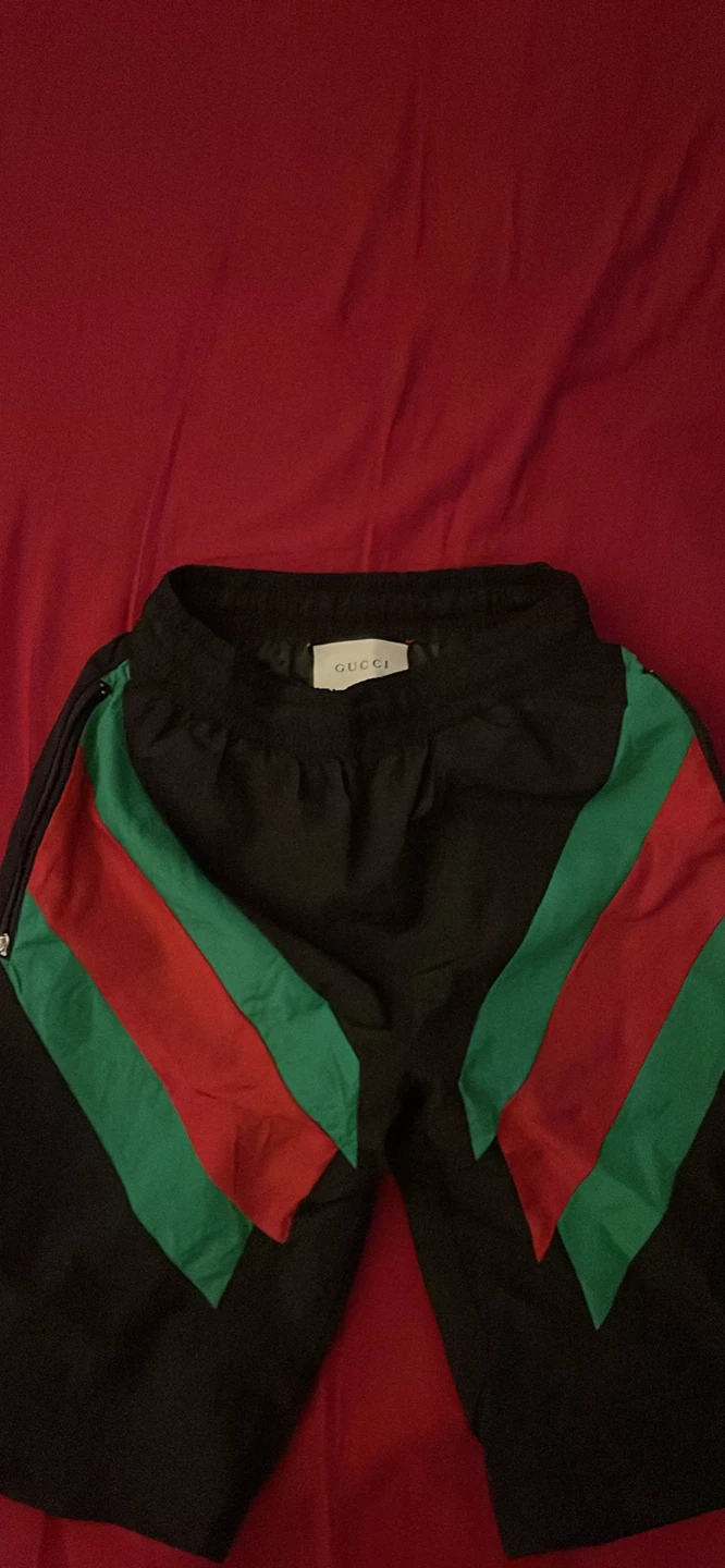 GUCCI Black Red Green Track Shorts