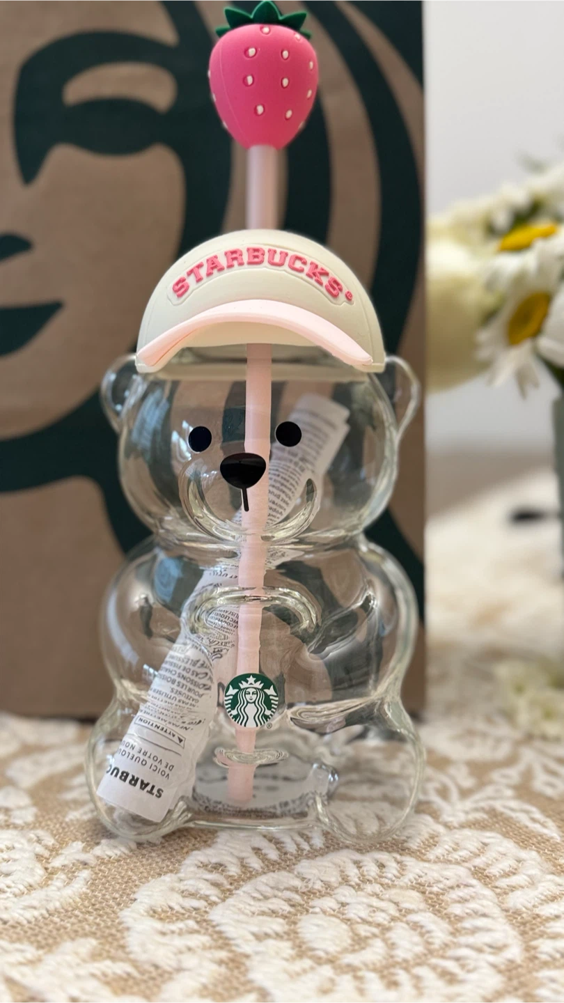 Starbucks Bearista Glass Pink Drink