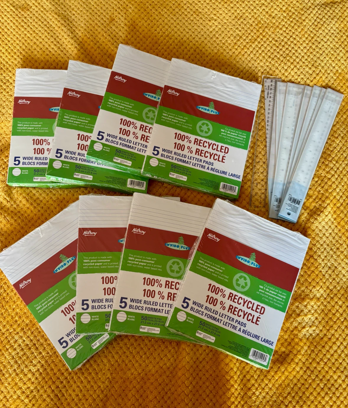 Hilroy 5 Wide Ruled 100% Recycled Letter Pads