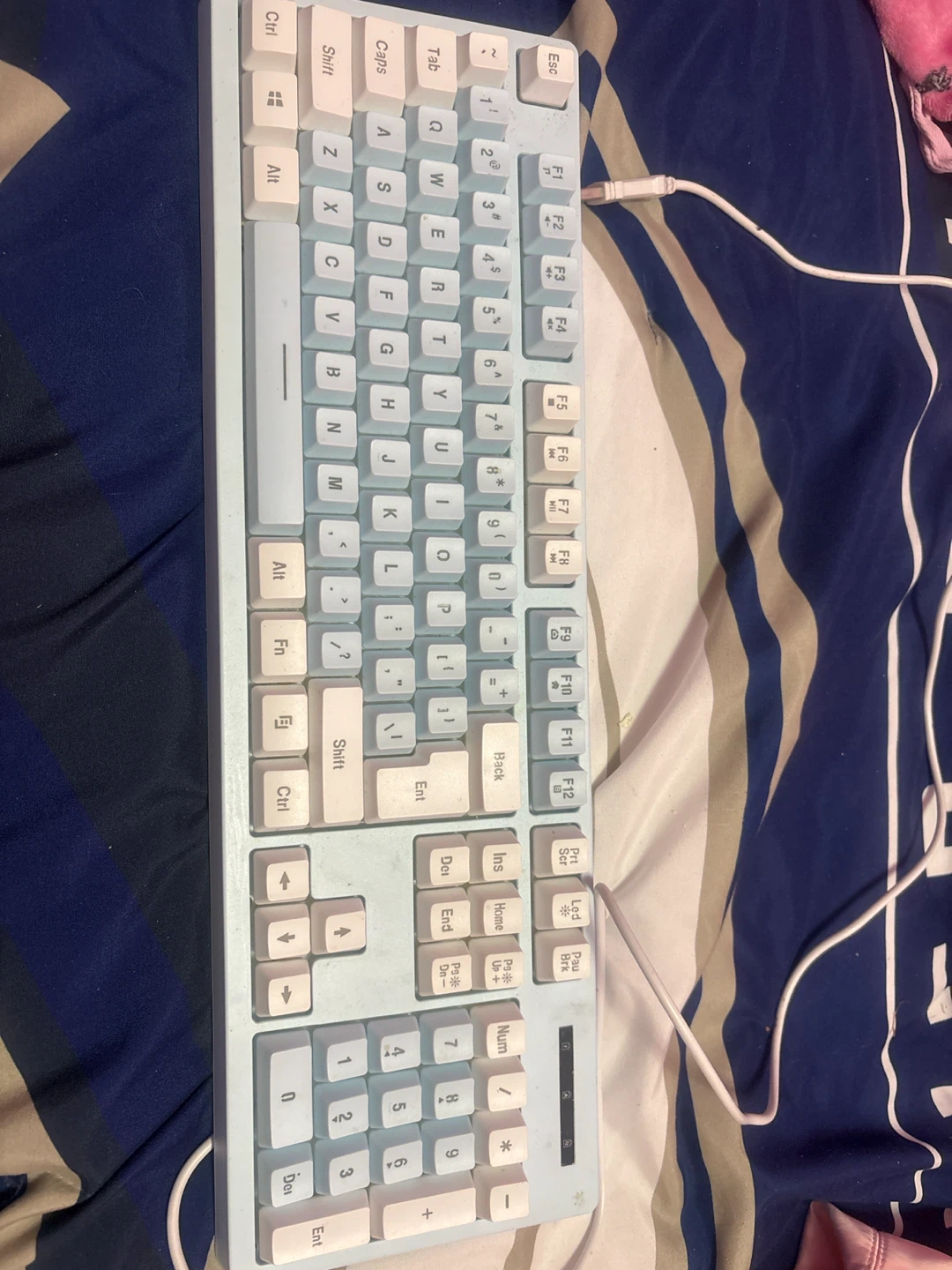 Light Blue Full-Size Wired Keyboard
