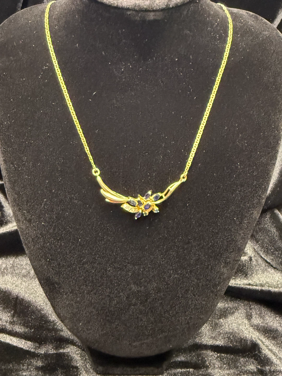 14K Gold Sapphire and Diamond Necklace - photo 2