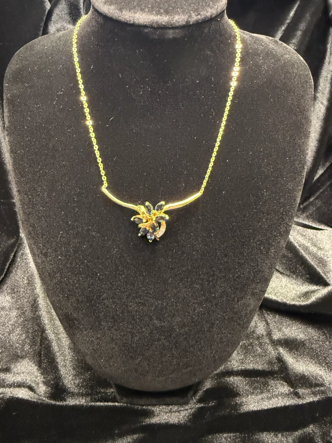 14K Gold Sapphire and Diamond Necklace - photo 2