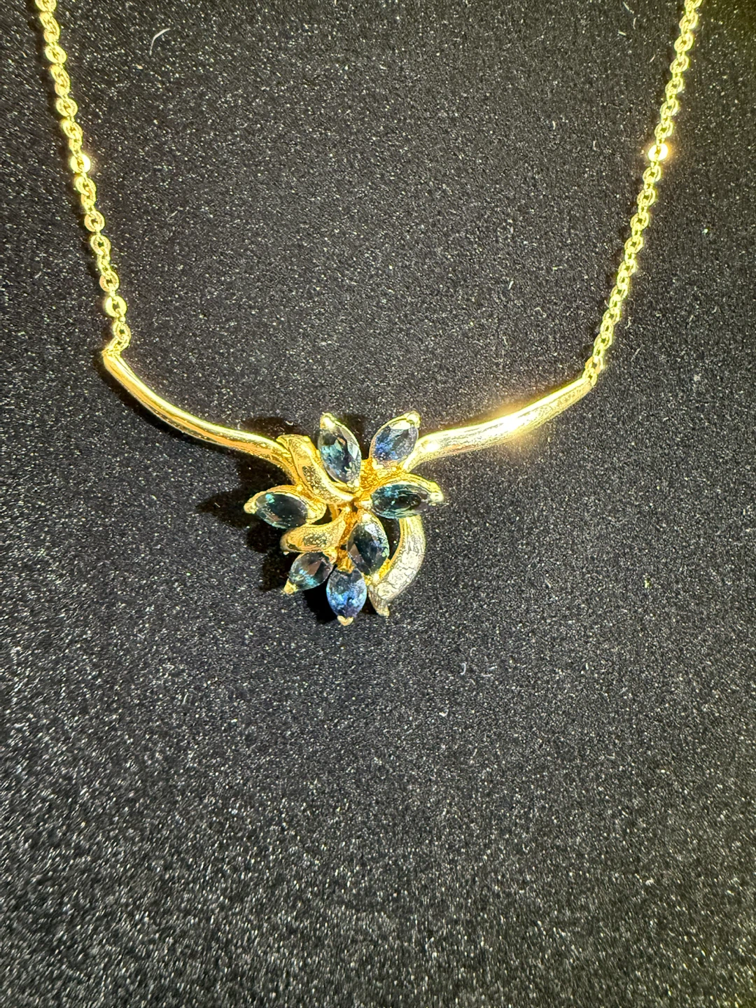 14K Gold Sapphire and Diamond Necklace - photo 3