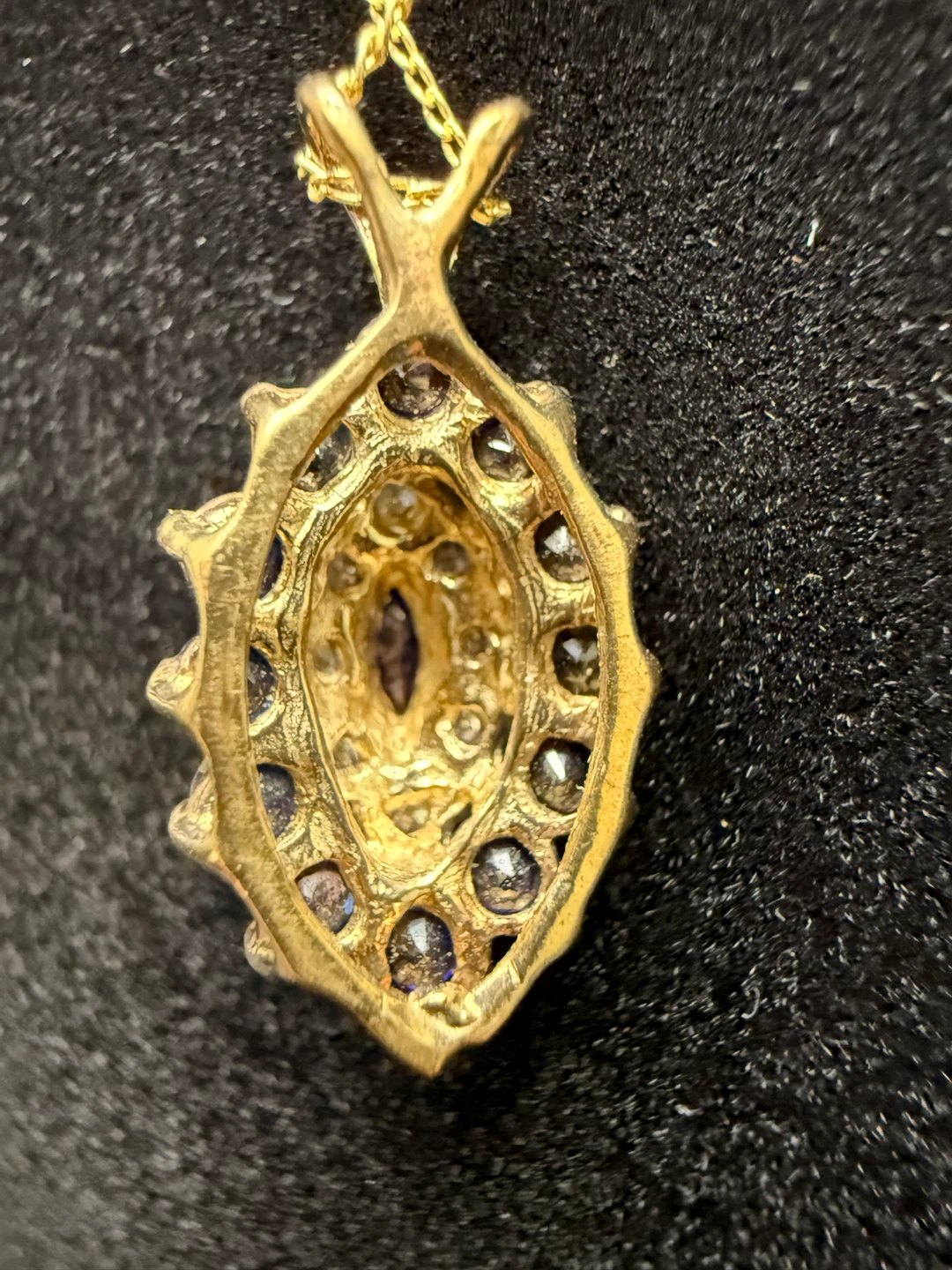 14K Gold Sapphire and Diamond Pendant with Necklace - photo 3