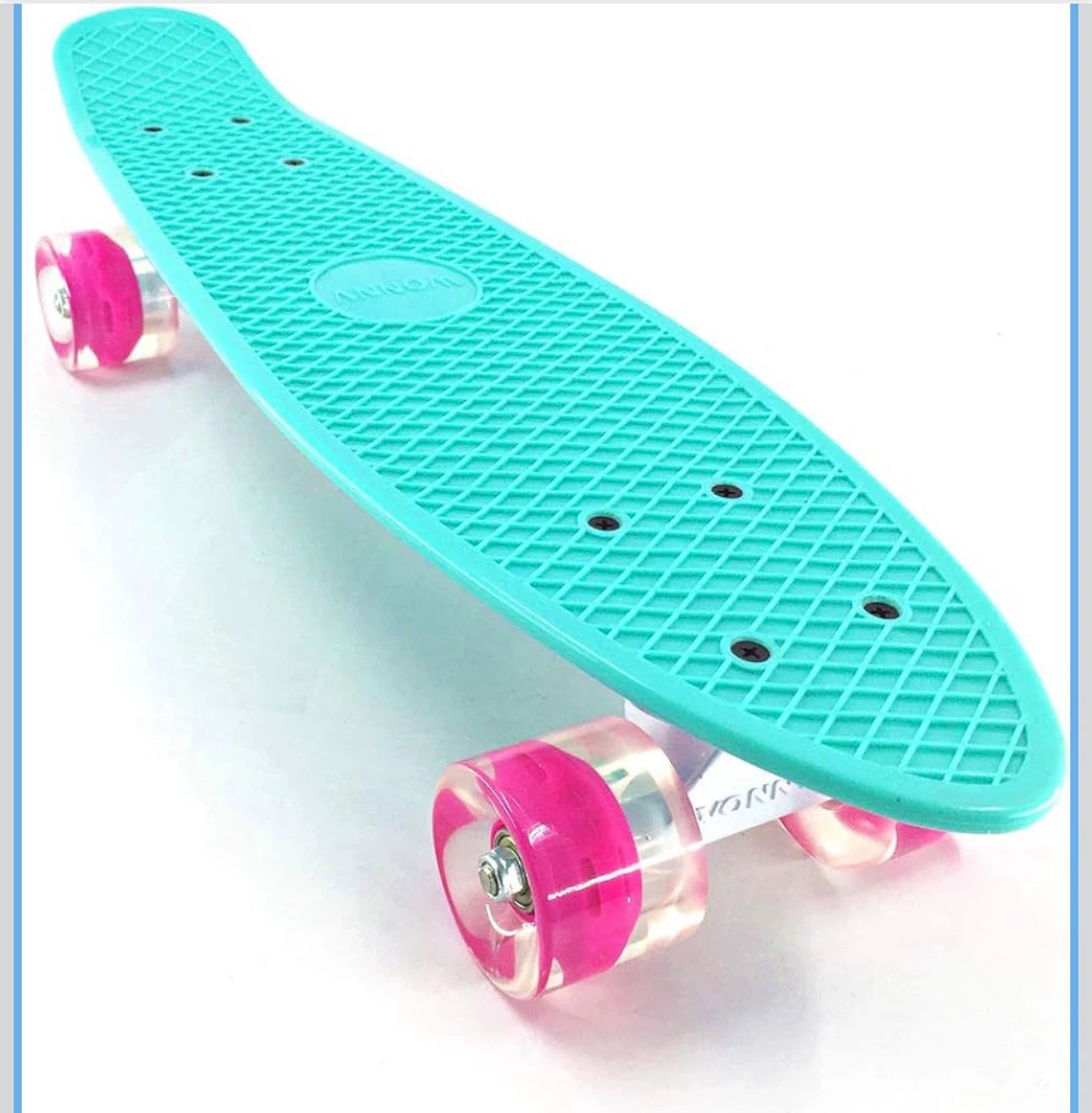 Aqua skate Board with Pink Wheels - Wonnv