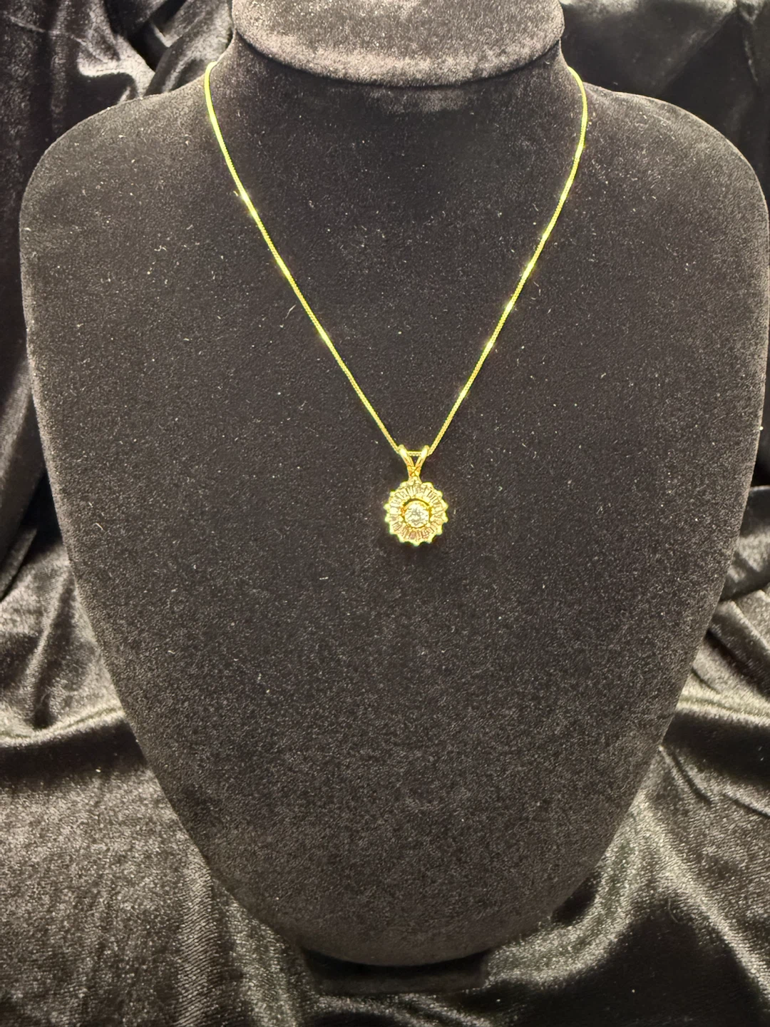 14K Gold 18” Necklace with Diamond Pendant - photo 2