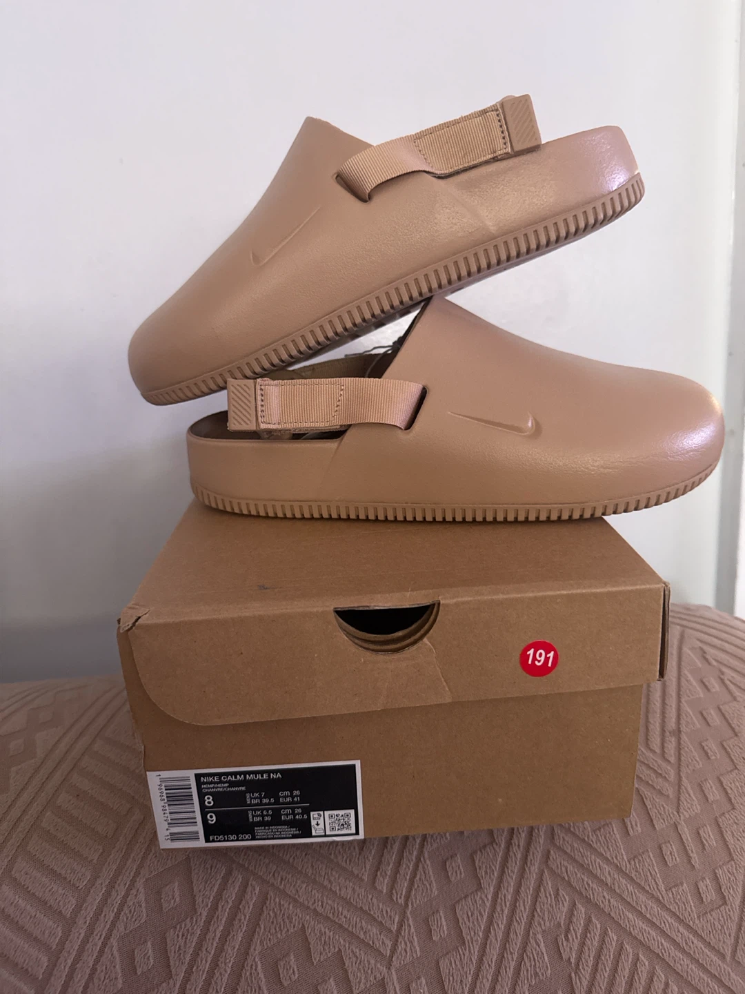 Nike Calm Mule NA Sandals - Size 8 - Tan - photo 3