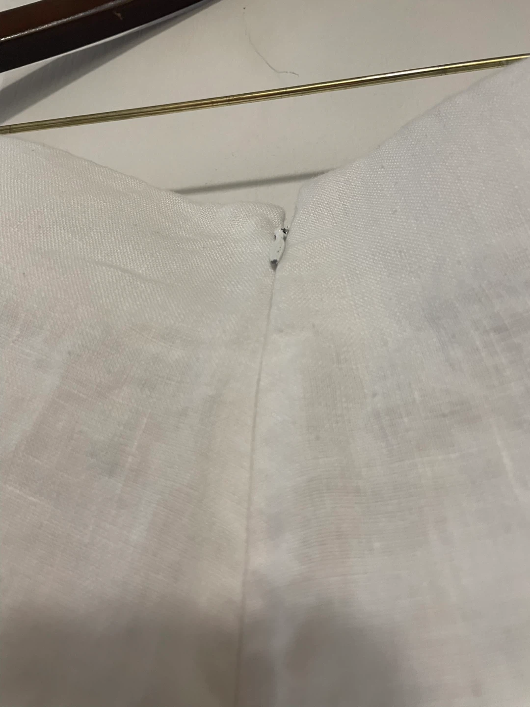 White Linen Blend Cropped Pants Size XL - photo 4