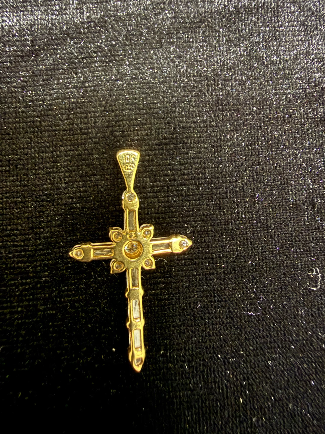 10K Gold CZ Accent Cross Pendant - photo 3