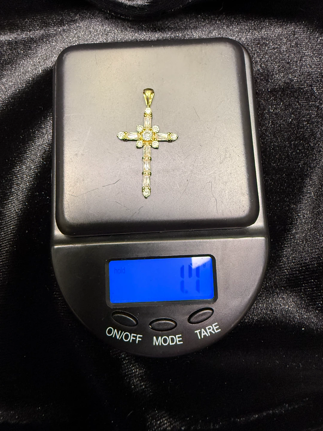 10K Gold CZ Accent Cross Pendant - photo 4
