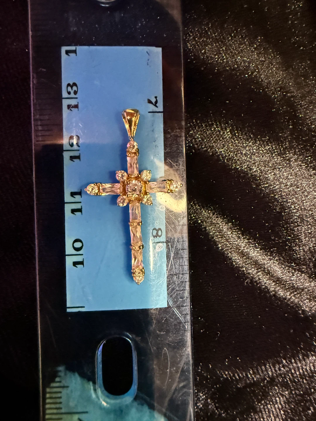 10K Gold CZ Accent Cross Pendant - photo 5