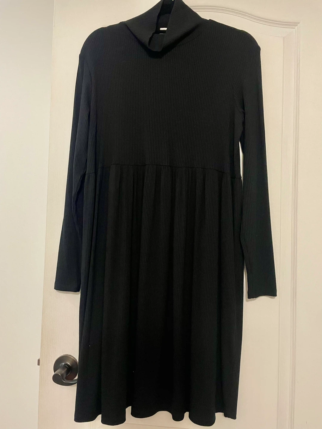 Black Turtleneck Babydoll Dress by Melon, Size Medium - photo 2
