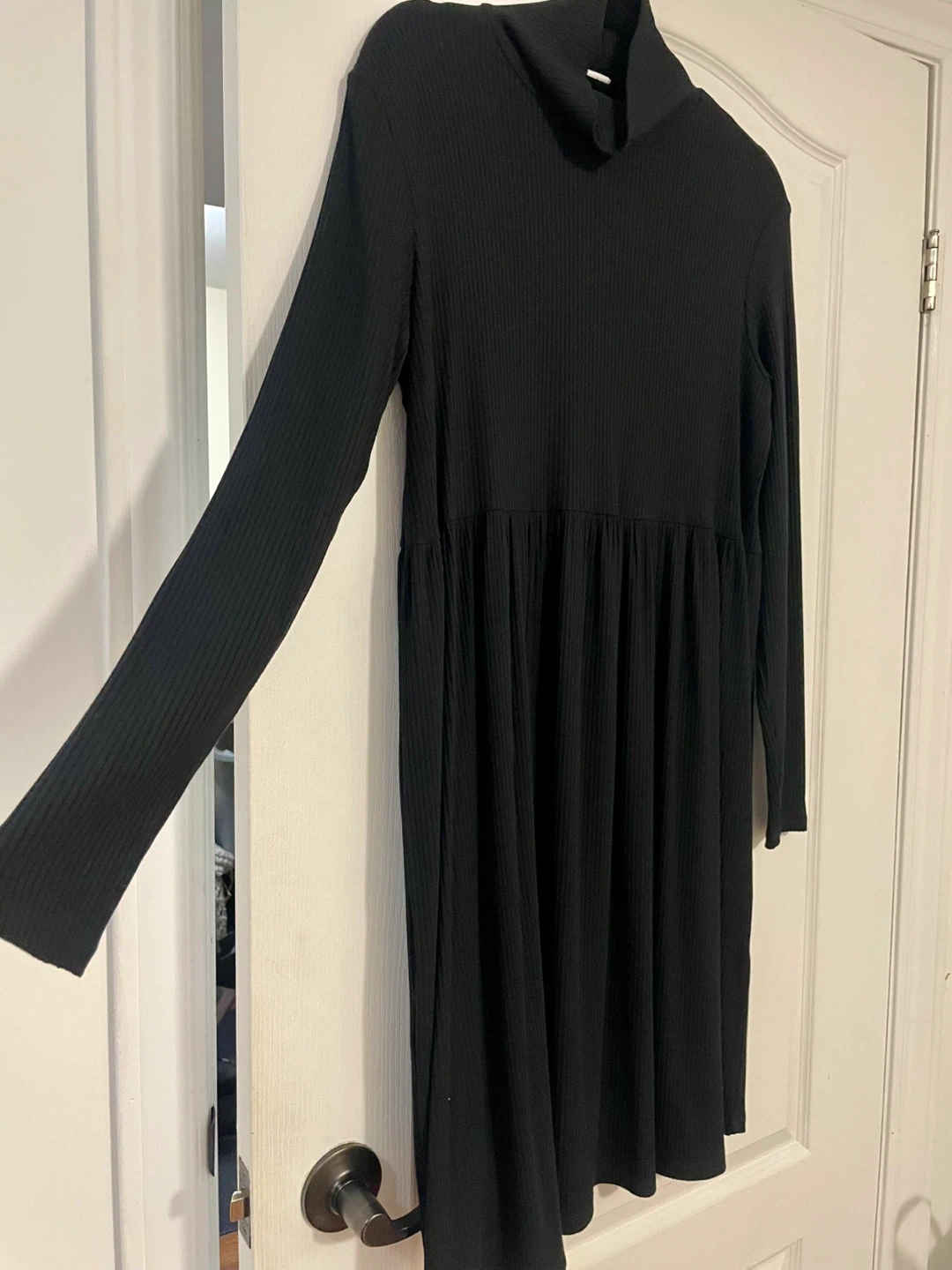 Black Turtleneck Babydoll Dress by Melon, Size Medium - photo 4