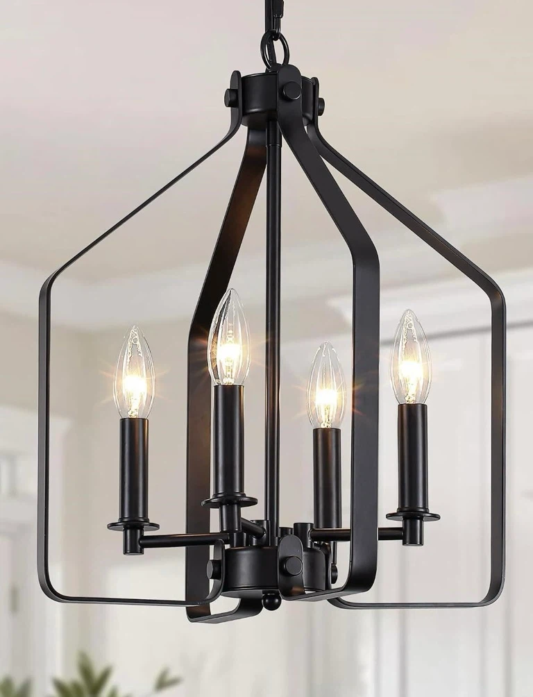 Black 4-Light Farmhouse Chandelier