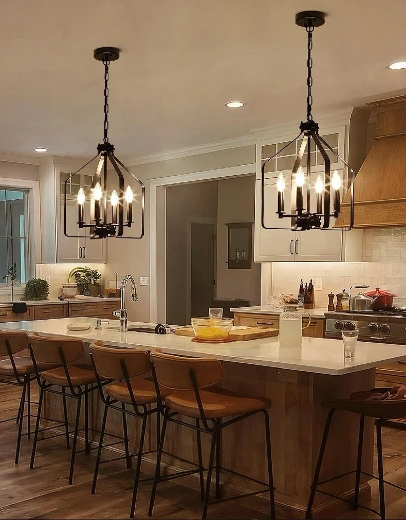 Black 4-Light Farmhouse Chandelier - photo 2