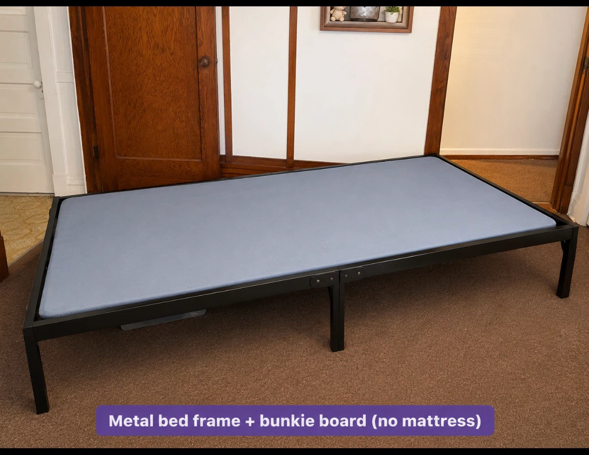 Queen metal bed frame & bunky board