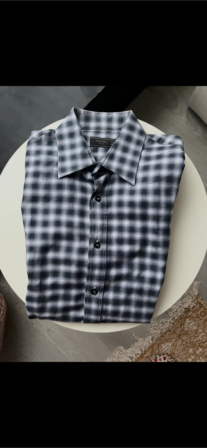 Prada Plaid Button-Up Shirt - photo 2