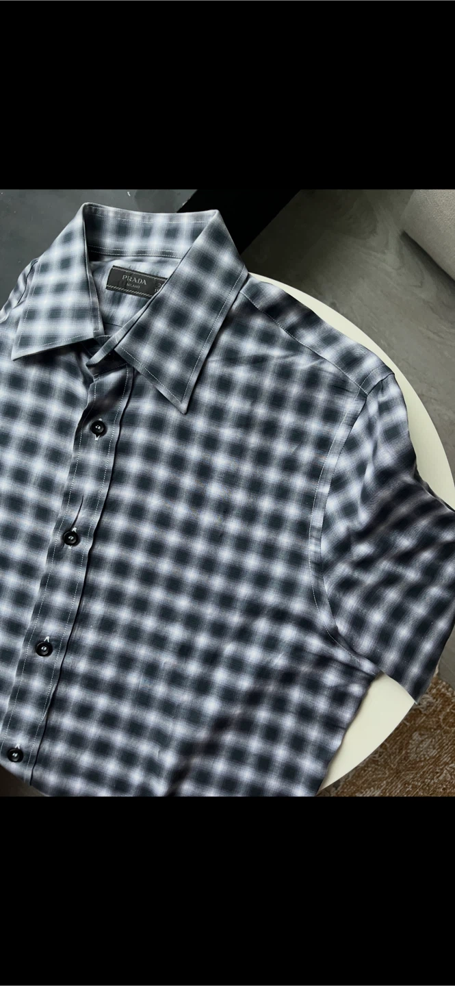 Prada Plaid Button-Up Shirt - photo 3