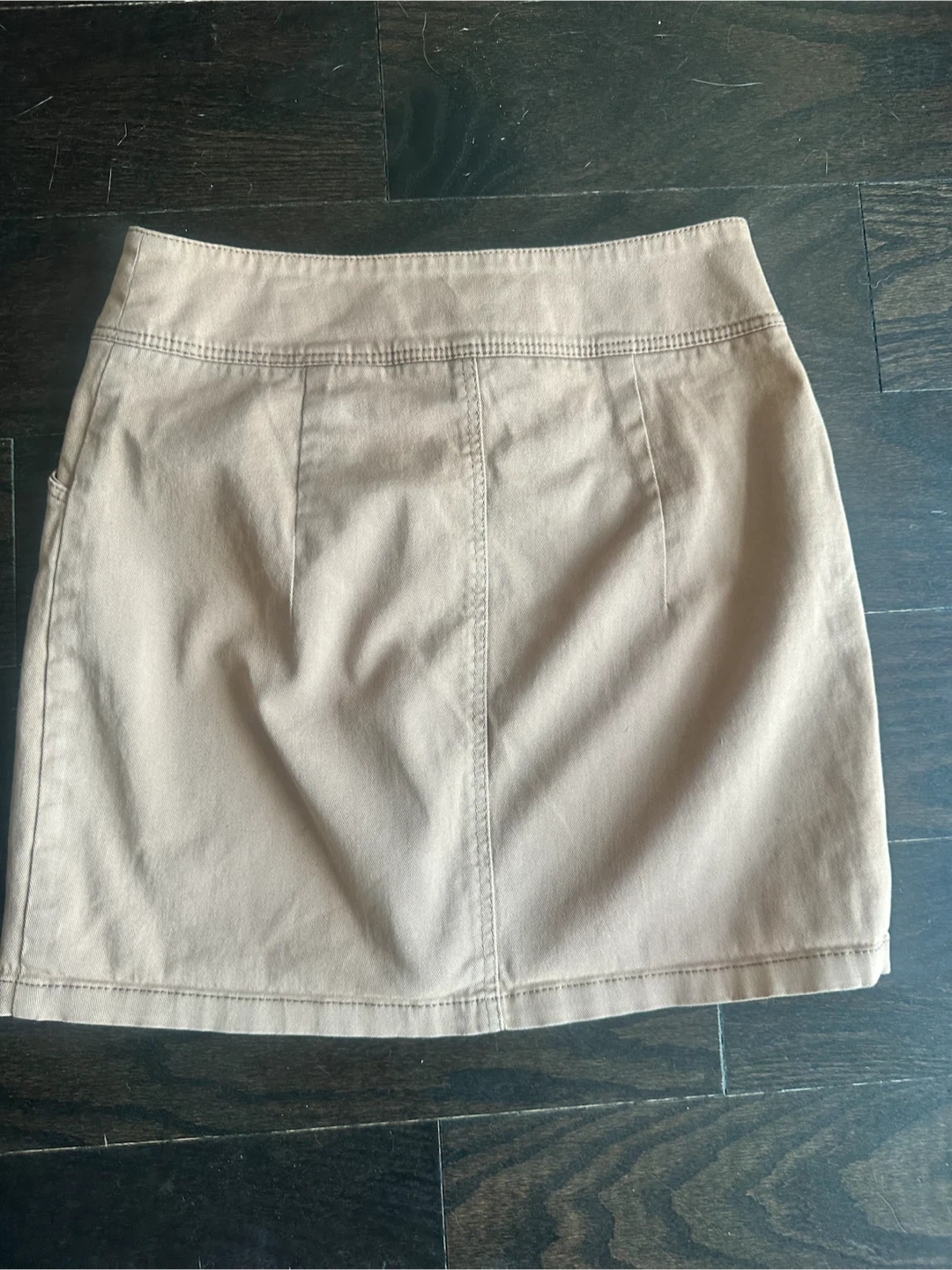 Tan cotton denim zip up Mini Skirt - photo 5