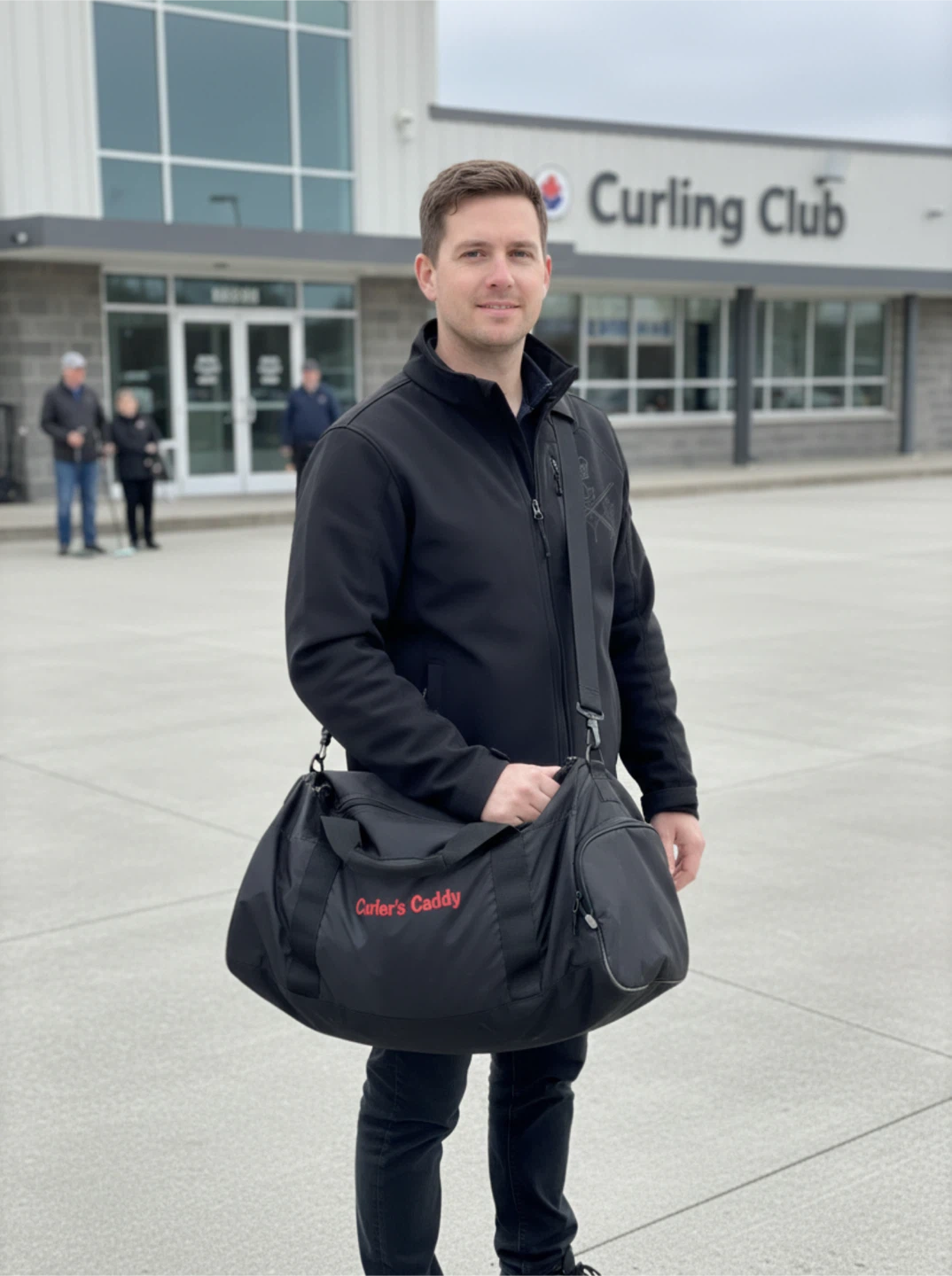 Black Duffle Bag with Red "Curler’s Caddy" Logo