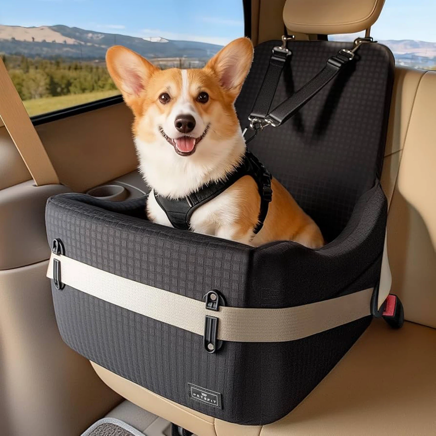 PETSFIT Dog Booster Car Seat for Small/Medium Pets