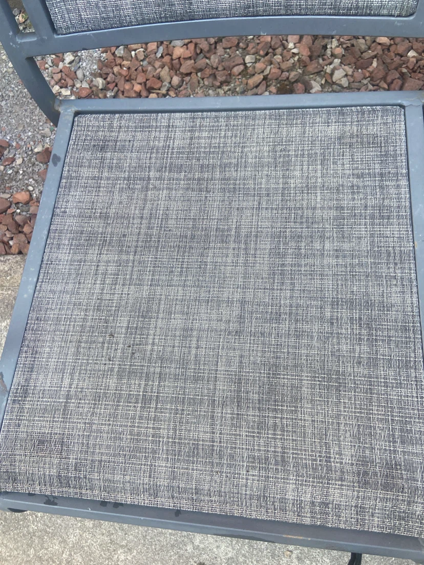 Set of 3 Grey Metal Outdoor Chairs - photo 3