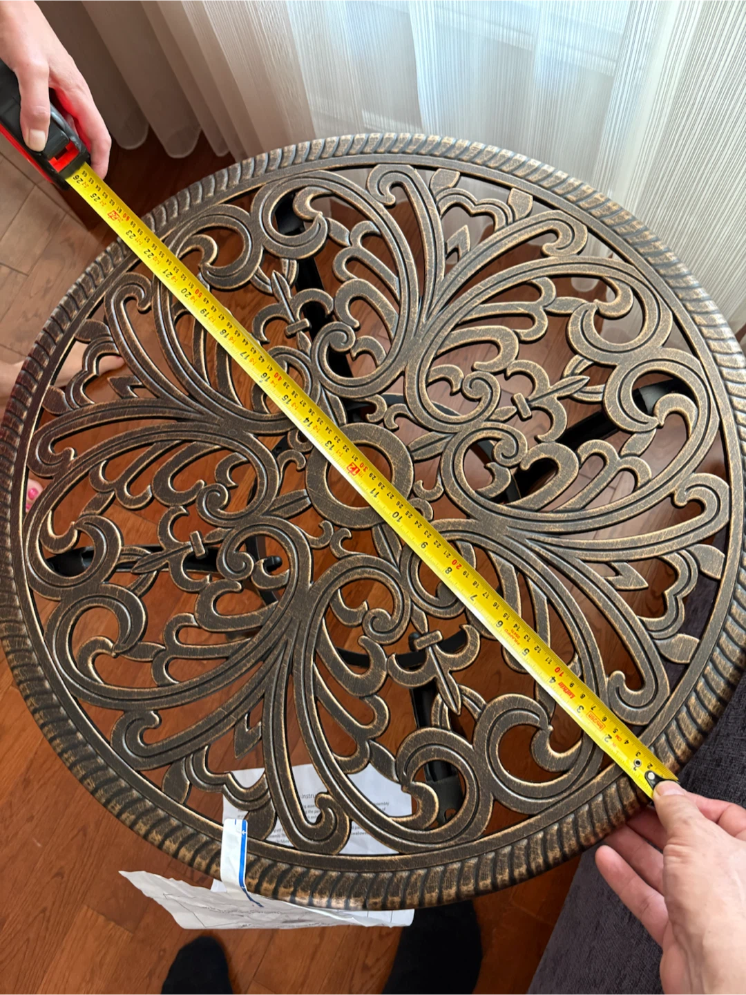 Ornate Bronze Patio Side Table - photo 5
