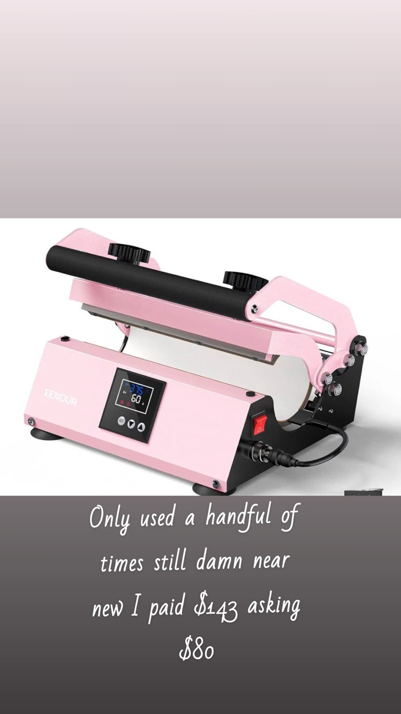 EENOUR Pink Tumbler Mug Heat Press Machine