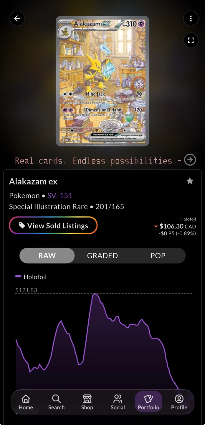 Pokemon Alakazam ex Special Illustration Rare Holofoil Card