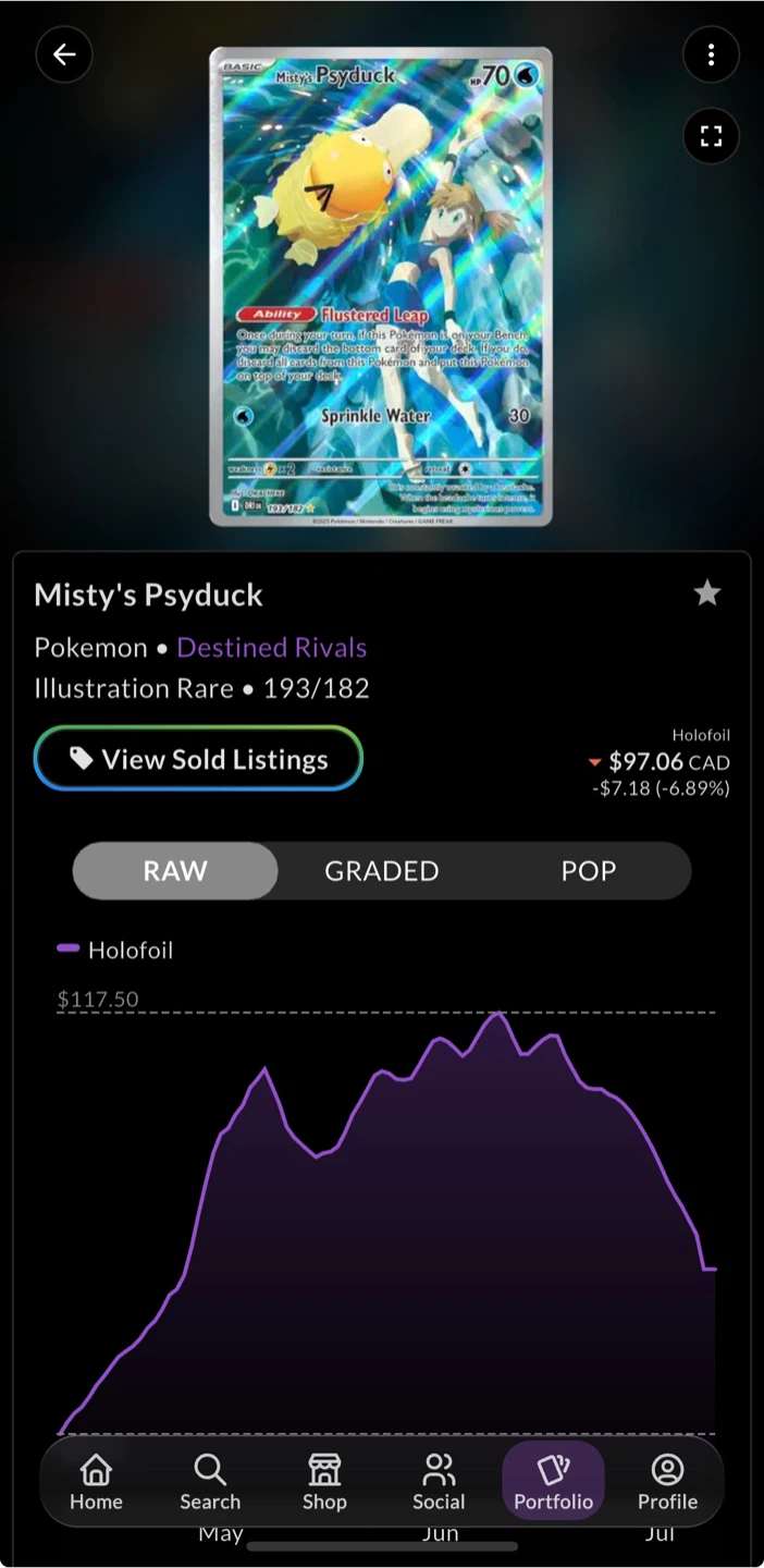 Misty's Psyduck Pokemon Card - Illustration Rare 193/182