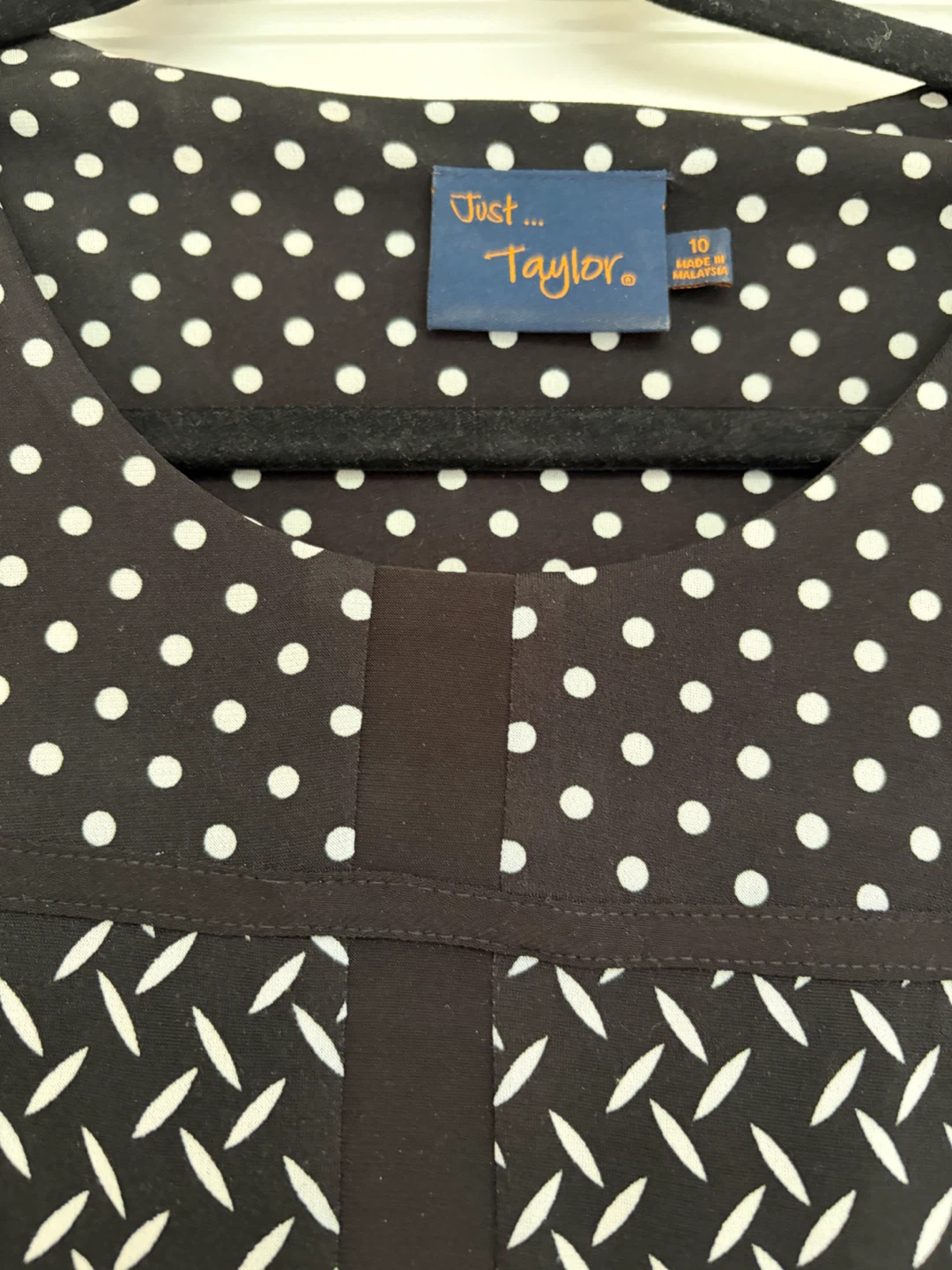Taylor Black & White Patterned Dress - Size 10 - photo 3