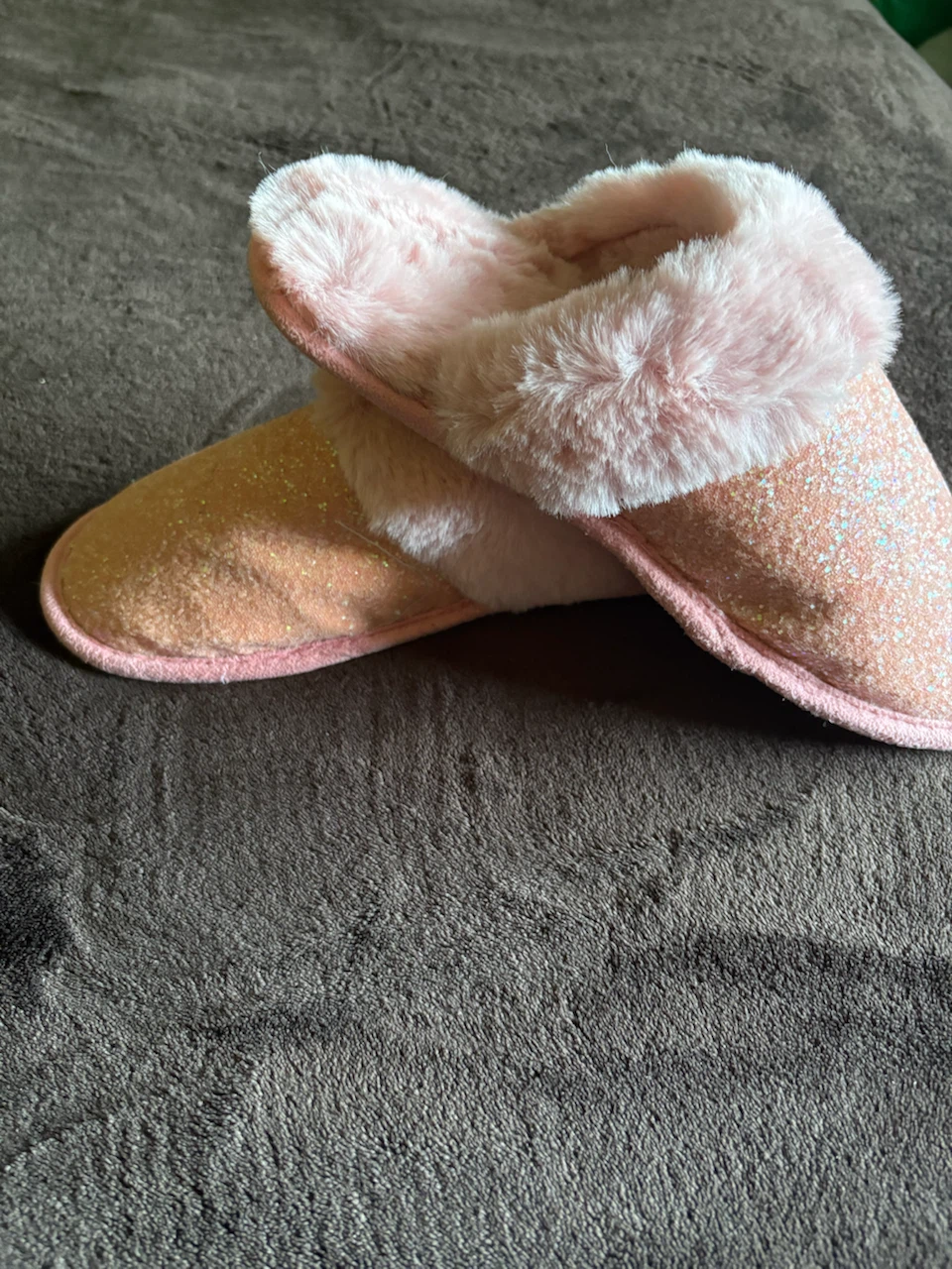 Felted Pink Glitter Slippers - photo 2
