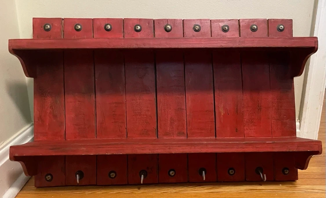 Rustic Style Red Wooden shelf - photo 2
