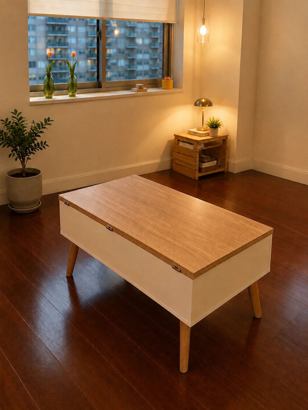 Lift-Top Coffee Table with Hidden Storage