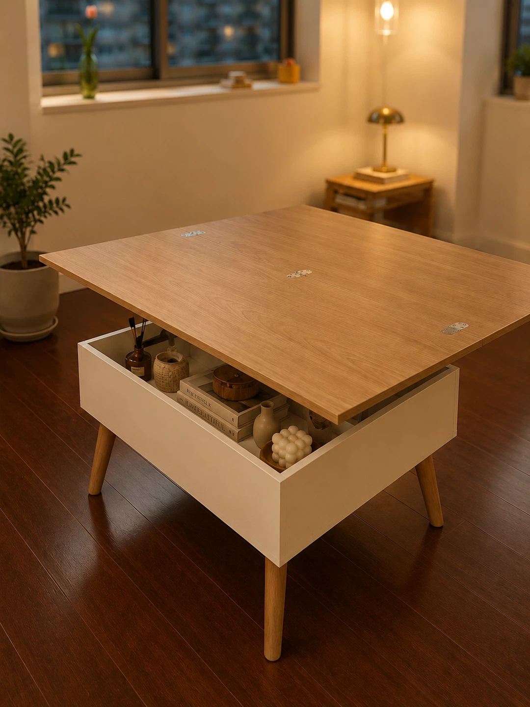 Lift-Top Coffee Table with Hidden Storage - photo 2
