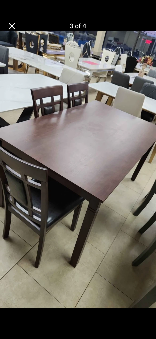 Dark Brown Dining Table with 6 chairs