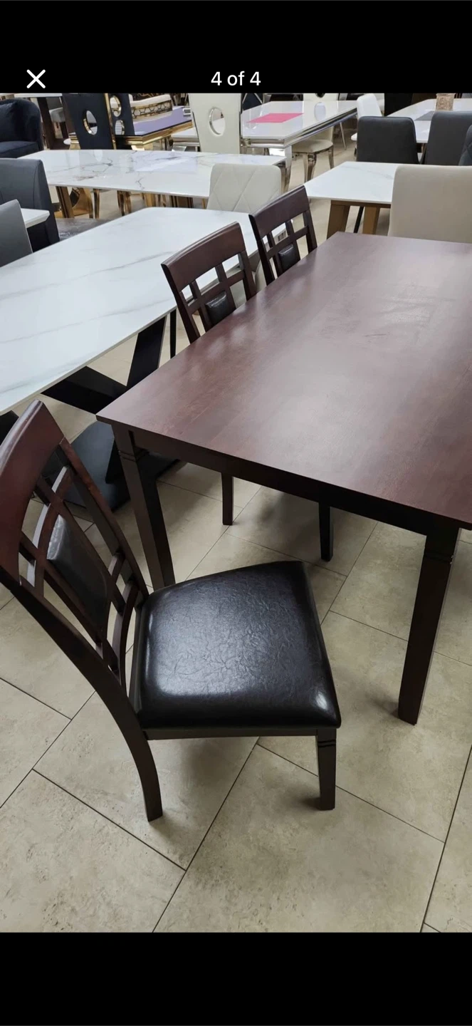 Dark Brown Dining Table with 6 chairs - photo 2