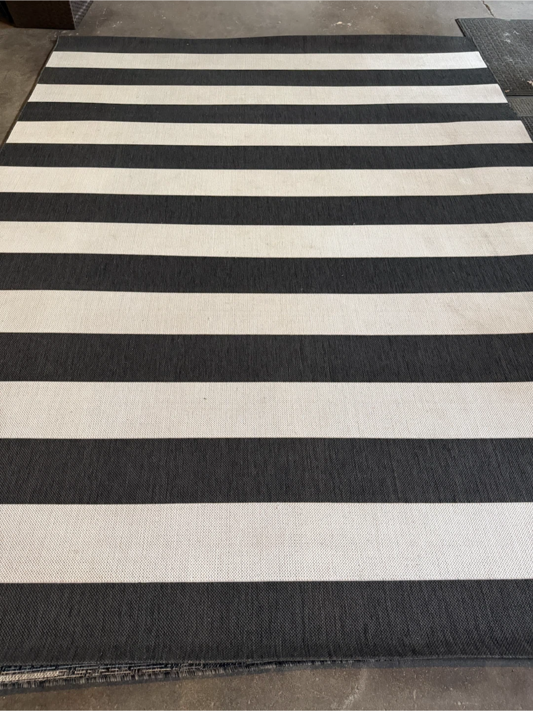 Black and White outdoor rug