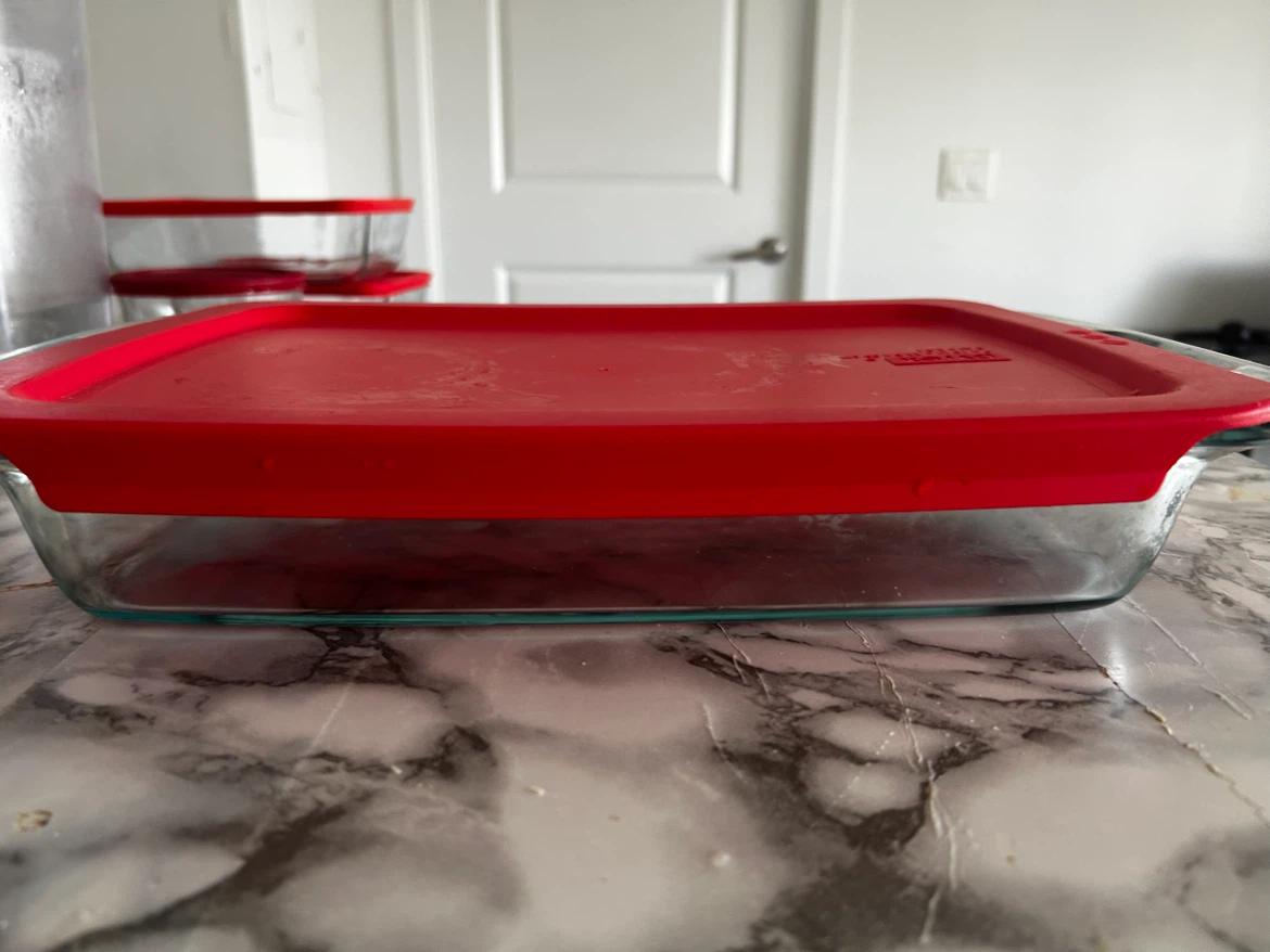 Pyrex Glass Food Storage Containers with Red Lids - photo 4