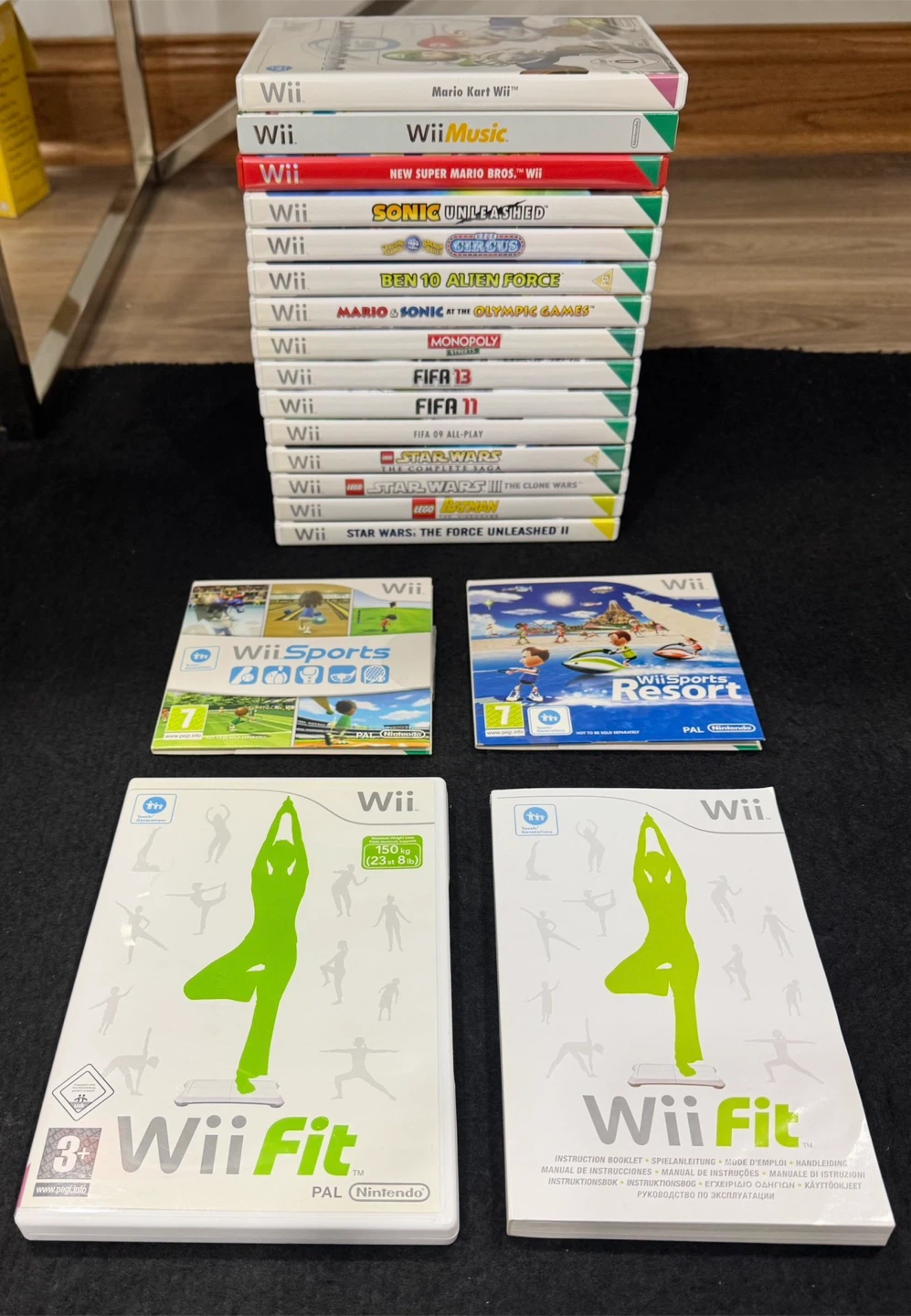 Nintendo Wii PAL Bundle w/ 18 Games, Mario Kart Wheel Bundle - photo 3
