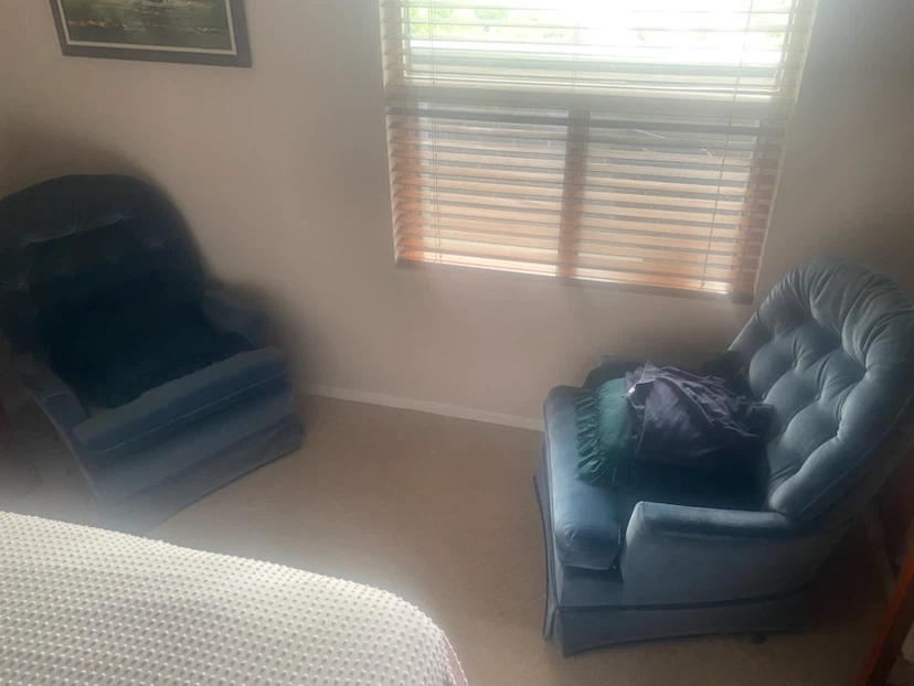Vintage Blue Velvet Accent Chair x2  250 or best offer - photo 2
