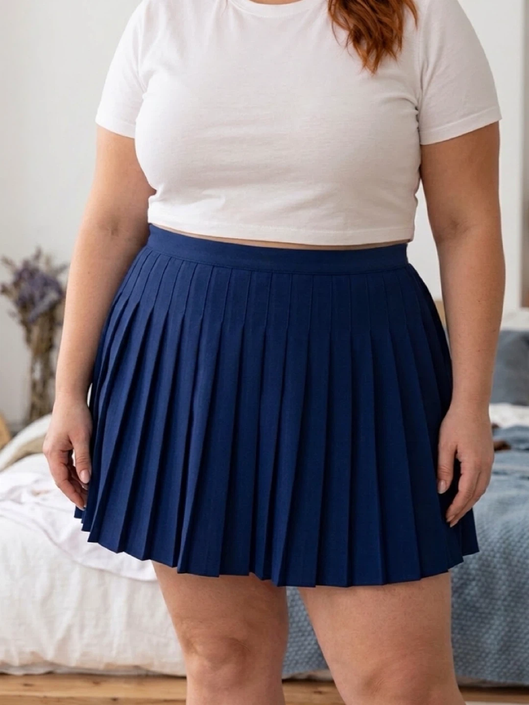 3X Juniors Navy Blue Pleated Mini Skirt - photo 5