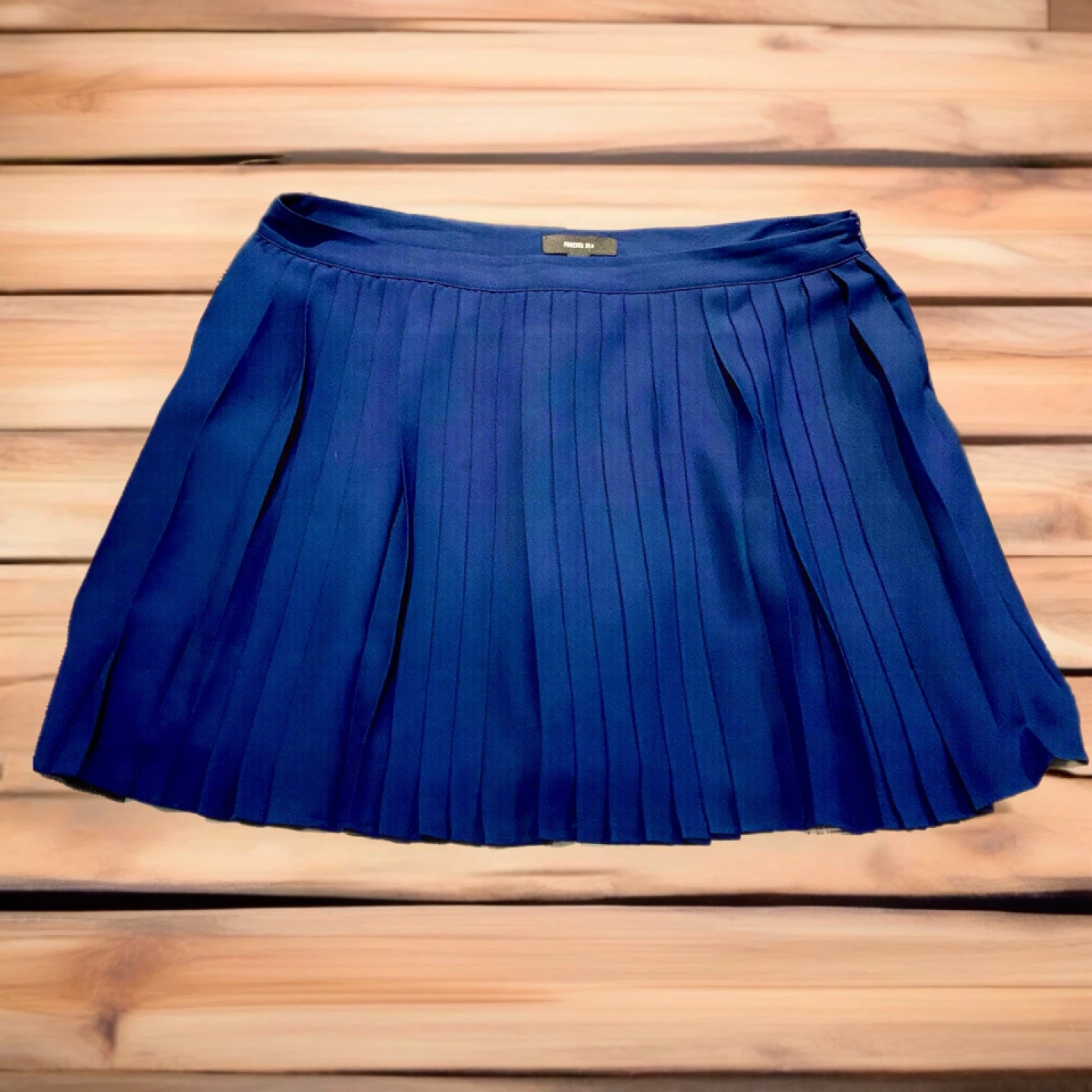 3X Juniors Navy Blue Pleated Mini Skirt