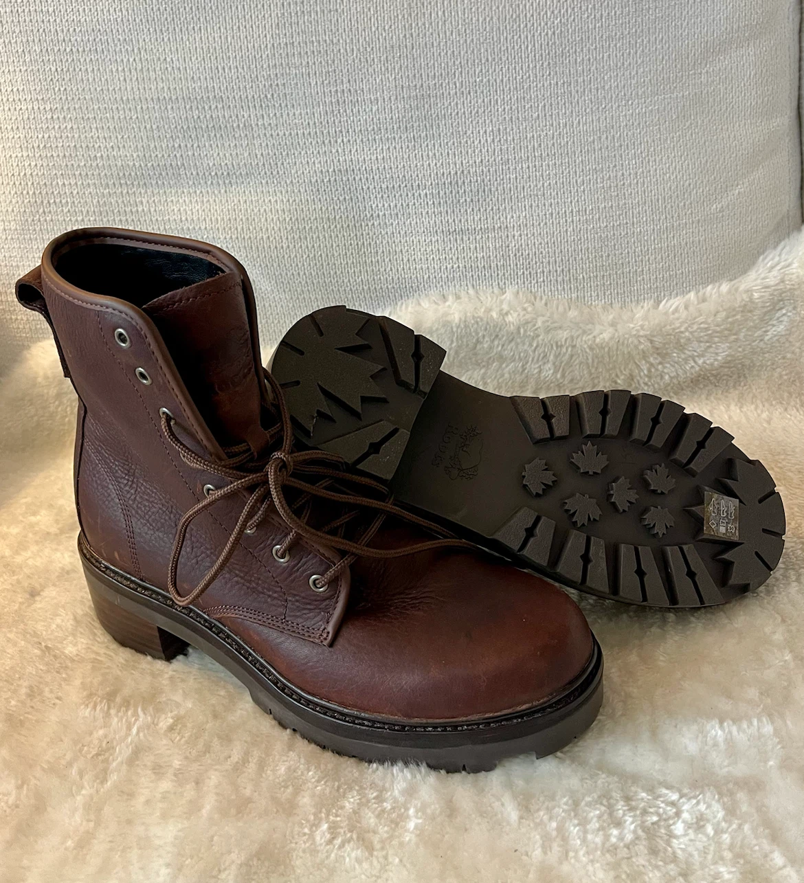 Roots Leather Lace-Up Ankle Boots Women Size 10