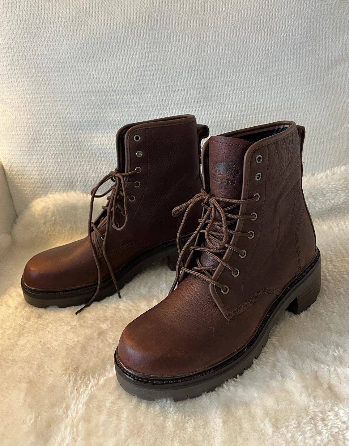 Roots Leather Lace-Up Ankle Boots Women Size 10 - photo 4
