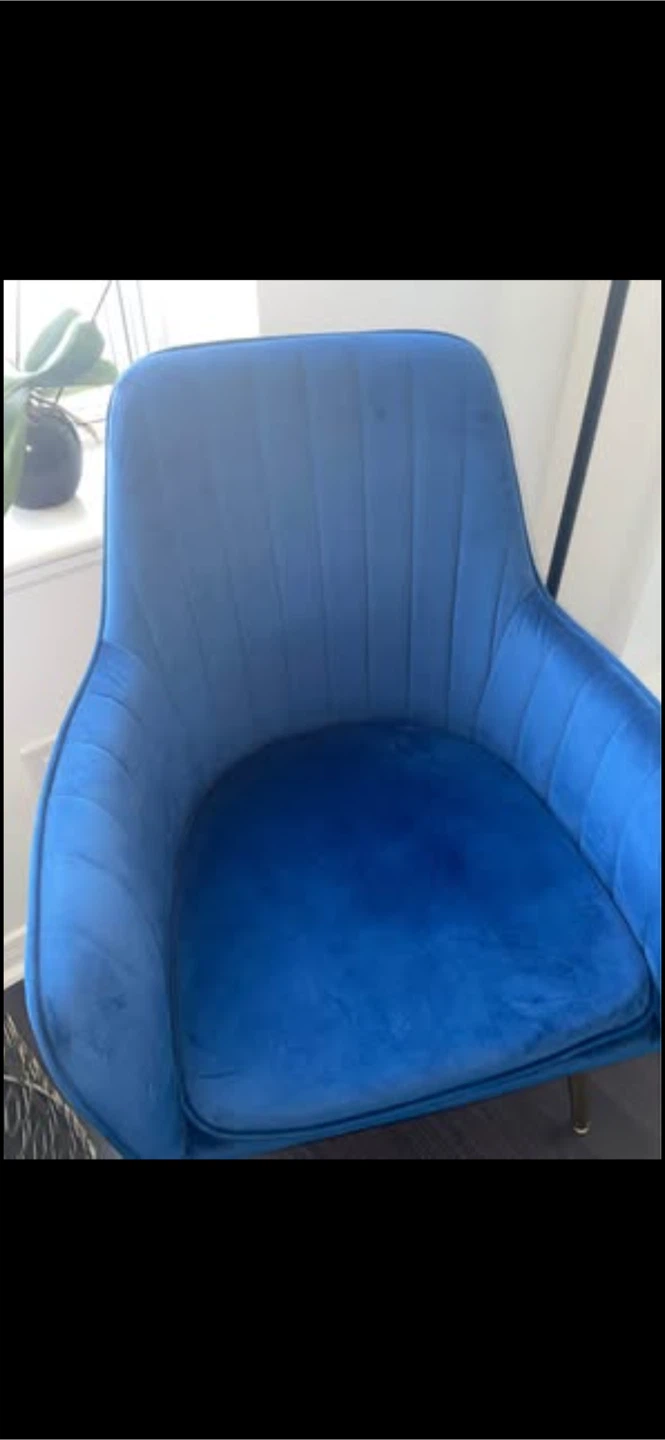 Blue Velvet Accent Chair- set of 2