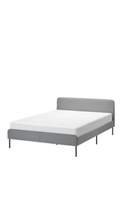 IKEA SLATTUM Grey Upholstered bed frame