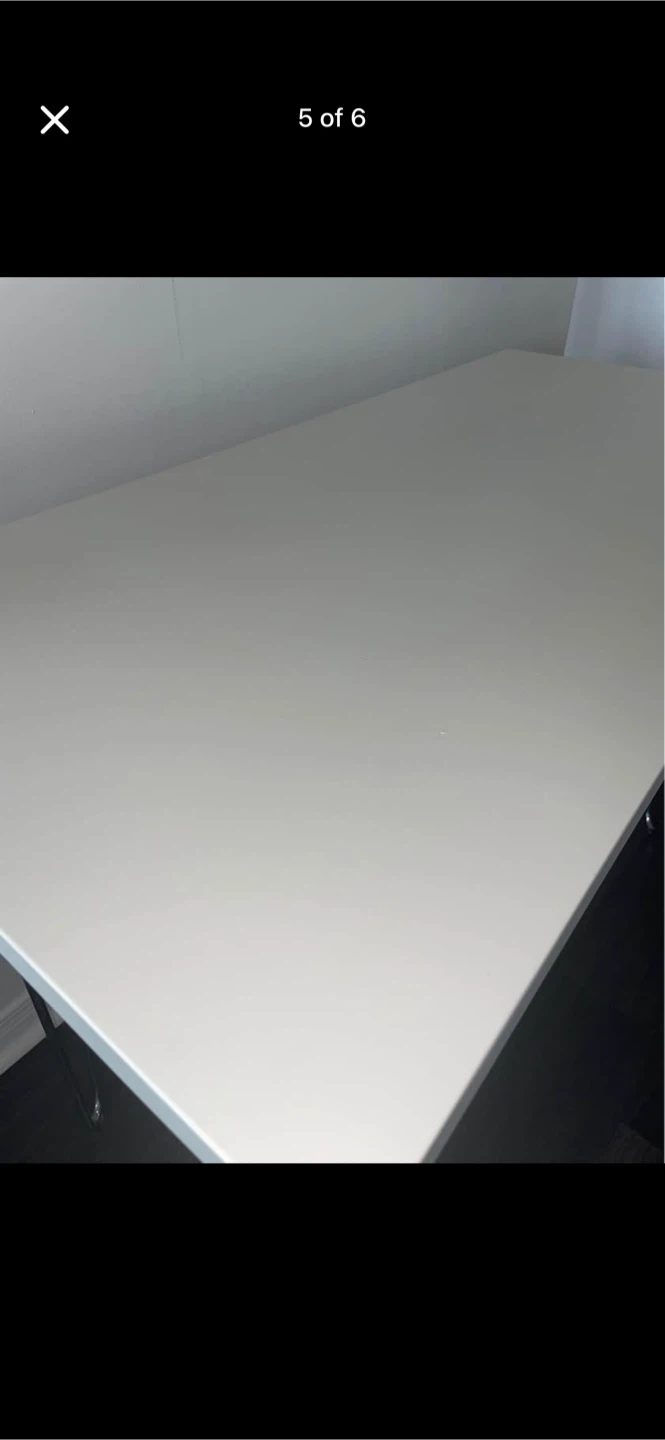 White Desk with Metal Hairpin Legs - photo 4