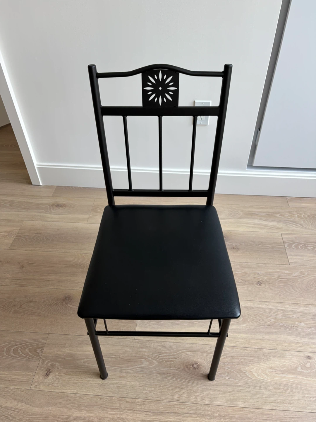 4-Piece Dining Set with Metal Chairs and Wood-Look Table - photo 3
