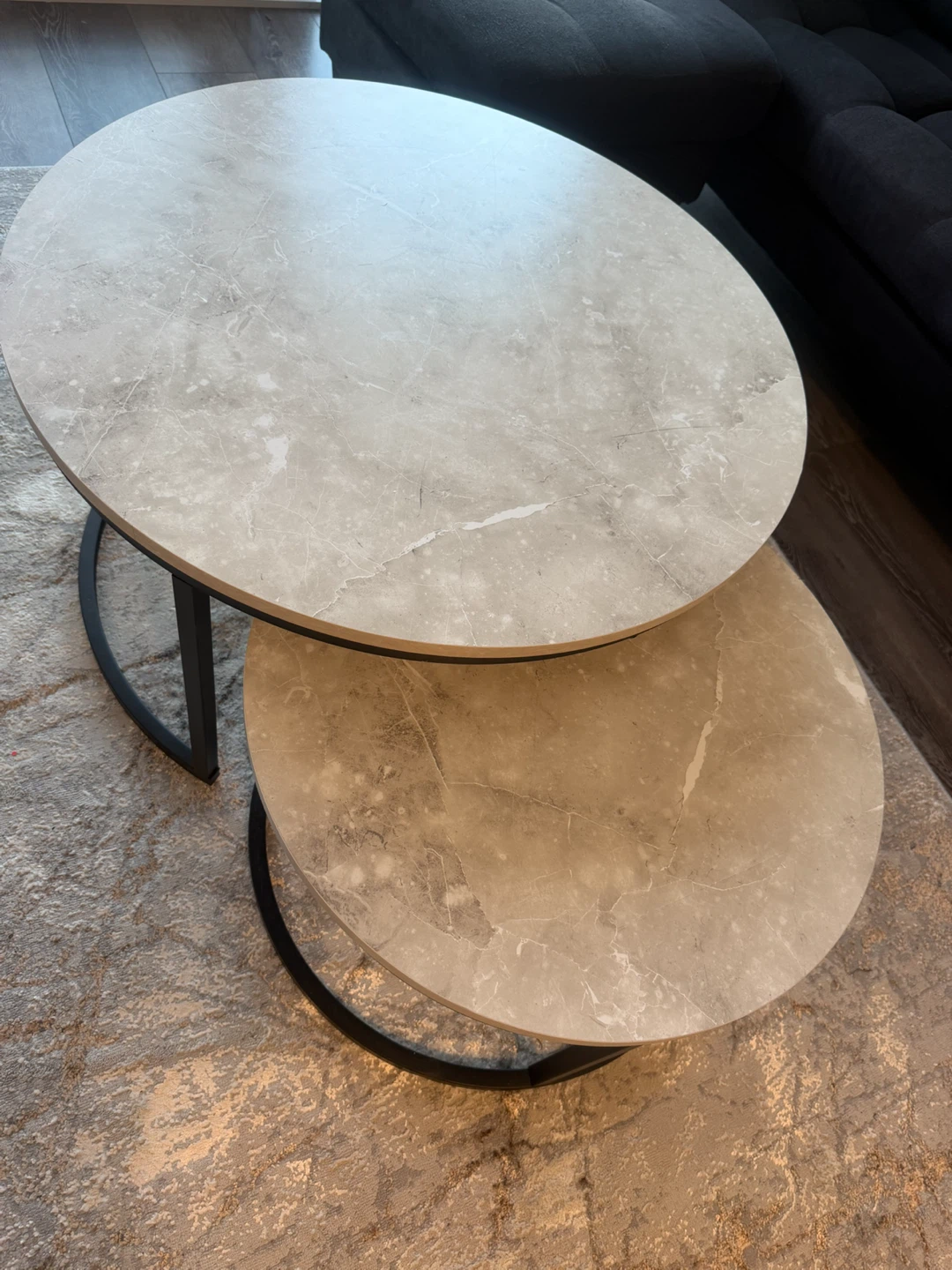 Set of 2 Round Nesting Coffee Tables - photo 2